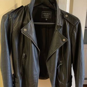 Lucky brand leather moto jacket womens XL